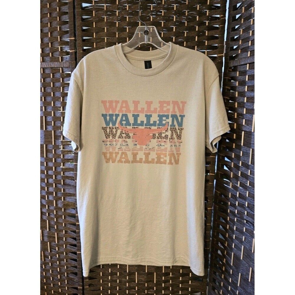 Morgan Wallen Graphic T Shirt M Tan Music Countrycore Nashville Concert Festival